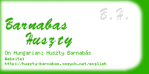 barnabas huszty business card